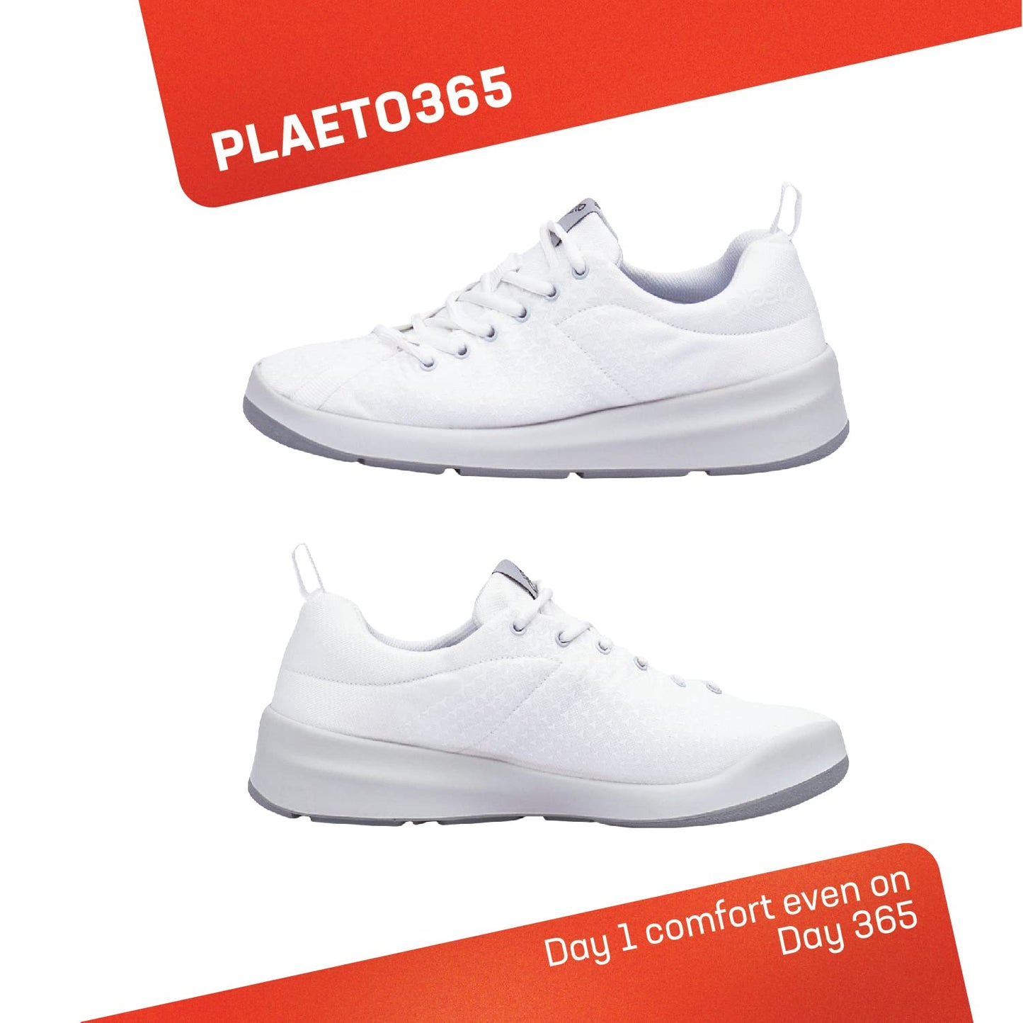 Plaeto Unisex Adult Sneakers All White Running Sports Shoes for Men & Women, 11 UK