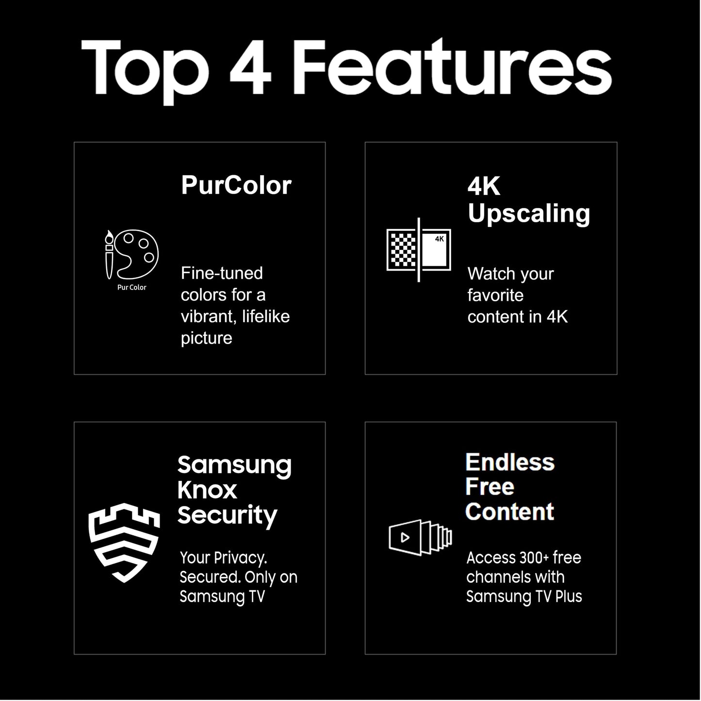 Samsung 108 cm (43 inches) D Series Crystal 4K Vivid Pro Ultra HD Smart LED TV UA43DUE77AKLXL (Black)