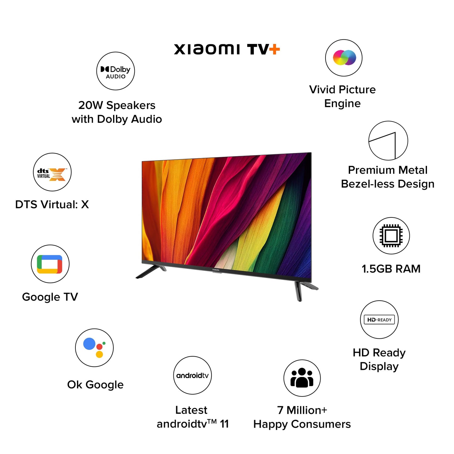 Xiaomi Smart TV A 80 cm (32) HD Ready Smart Google LED TV L32MA-AIN (Black)