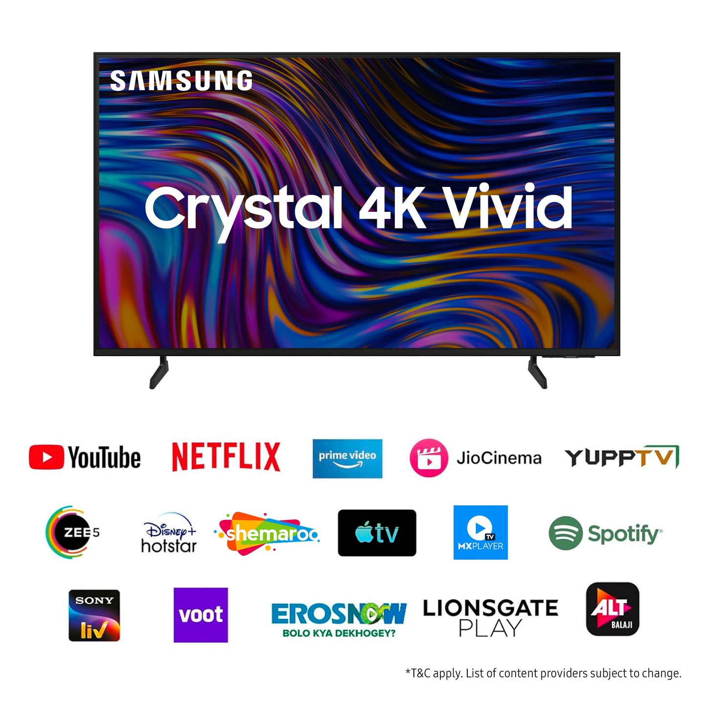 Samsung 108 cm (43 inches) D Series Crystal 4K Vivid Ultra HD Smart LED TV UA43DUE70BKLXL (Black)