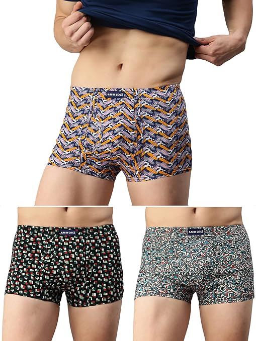 Lux Cozi Men's Cotton Trunks Underwear for Men |Pack of 3